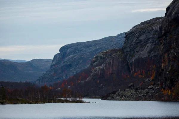 Осінній Пейзаж Тундрі Північна Норвегія Європа — стокове фото