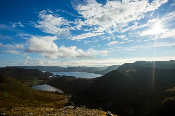 Herfst Zonsondergang Landschap Nordkapp Noorwegen — Stockfoto