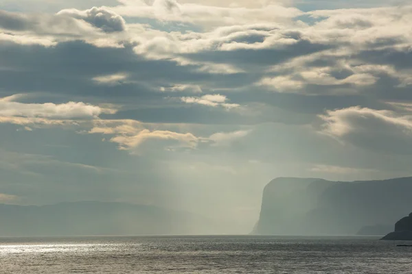 Herbstlicher Sonnenuntergang Und Landschaft Nordkapp Norwegen — Stockfoto