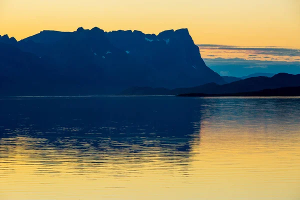 Pôr Sol Outono Paisagem Norte Noruega Europa — Fotografia de Stock