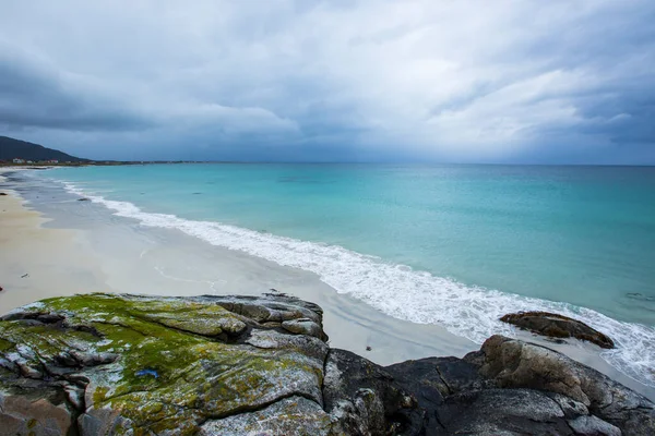 Őszi Táj Strand Lofoten Szigetek Norvégia — Stock Fotó