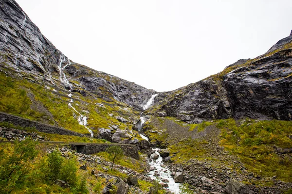 秋天在挪威南部的Trollstigen路 — 图库照片