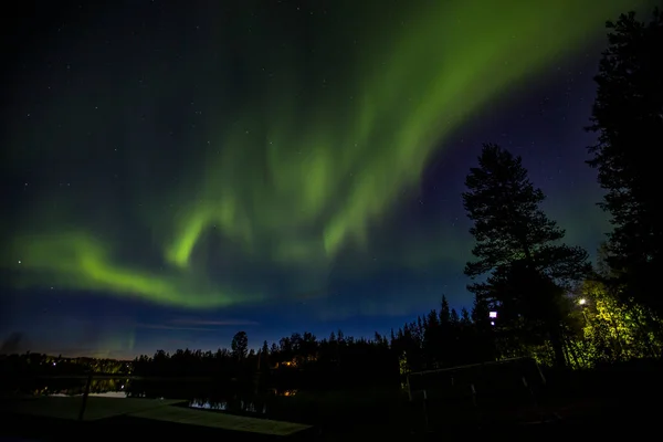 Luzes Emergência Kiruna Lapland Norte Suécia — Fotografia de Stock