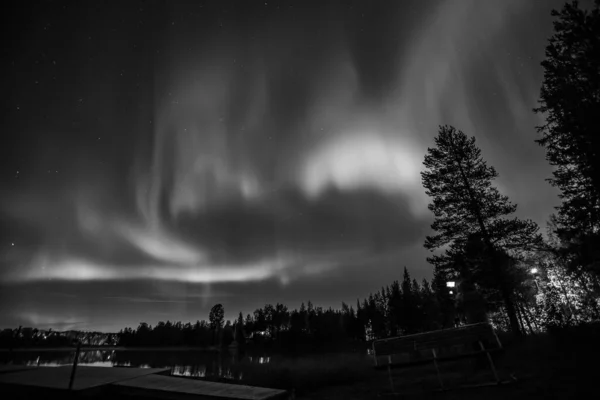 Luces Boreales Kiruna Laponia Norte Suecia — Foto de Stock