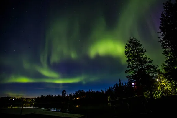 Luces Boreales Kiruna Laponia Norte Suecia —  Fotos de Stock