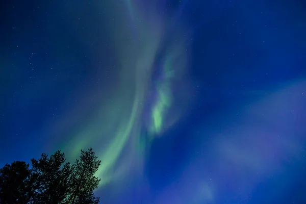 Luces Boreales Kiruna Laponia Norte Suecia — Foto de Stock