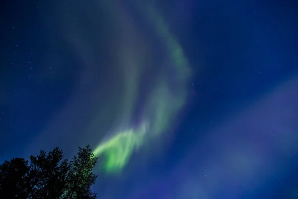 Kuzey Işıkları Kiruna Laponya Kuzey Sveç — Stok fotoğraf