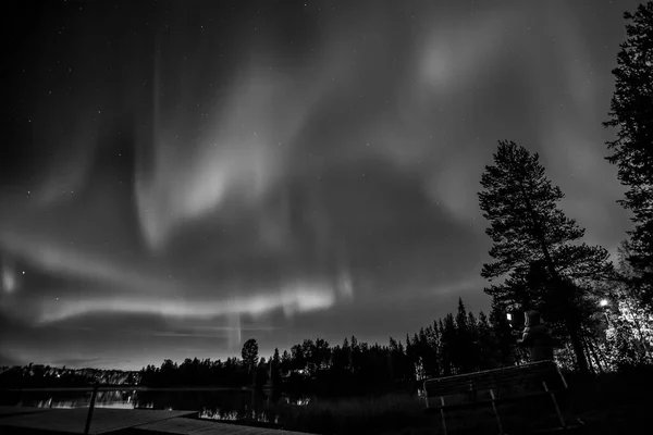 Luzes Emergência Kiruna Lapland Norte Suécia — Fotografia de Stock