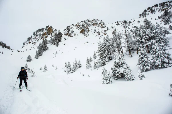 Aventura Inverno Aiguestortes Parque Nacional Sant Maurici Espanha — Fotografia de Stock