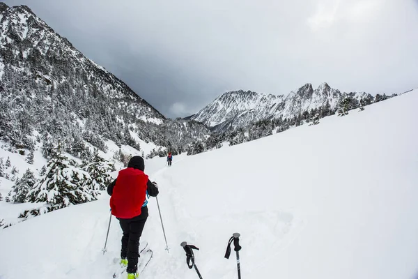 Aventura Inverno Aiguestortes Parque Nacional Sant Maurici Espanha — Fotografia de Stock