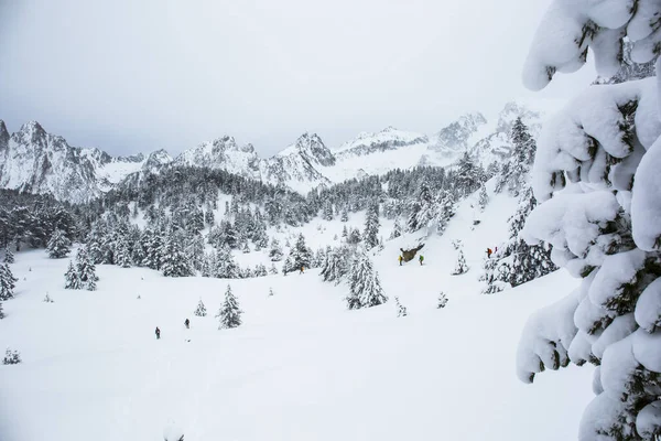 Aventura Inverno Aiguestortes Parque Nacional Sant Maurici Espanha — Fotografia de Stock