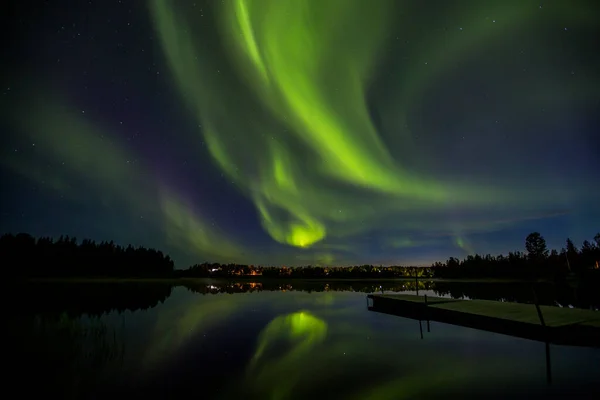 Nordlichter Kiruna Lappland Nordschweden — Stockfoto