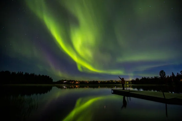Noorderlicht Kiruna Lapland Noord Zweden — Stockfoto