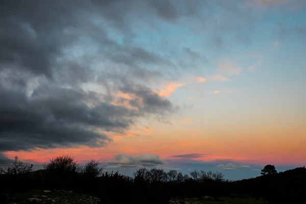 Tramonto Invernale Ports Beseit Tarragona Spagna — Foto Stock