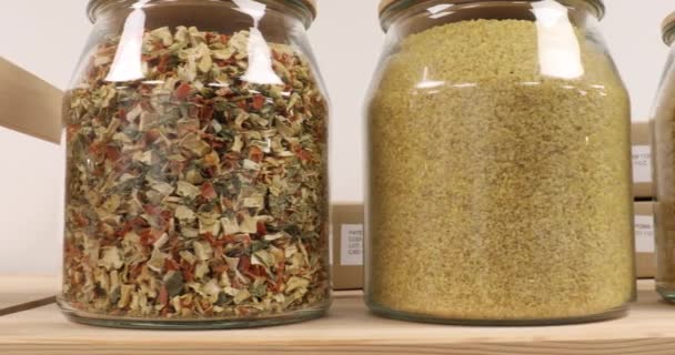 Self Service Bulk Organic Food Eco Friendly Zero Waste Shop — Stock Video