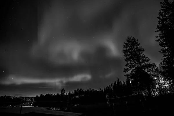Luci Settentrionali Kiruna Lapponia Svezia Settentrionale — Foto Stock