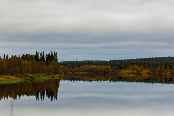 Paisaje Otoñal Muonio Laponia Norte Finlandia —  Fotos de Stock