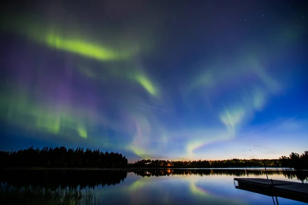 Norrsken Kiruna Lappland Norra Sverige — Stockfoto