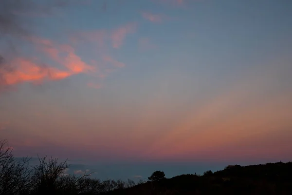 Tramonto Invernale Ports Beseit Tarragona Spagna — Foto Stock