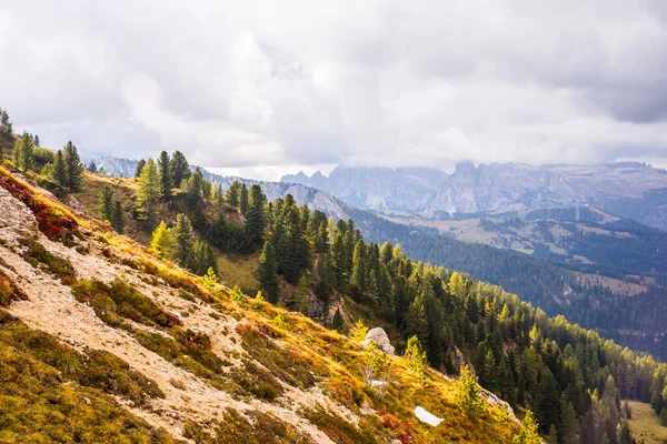 Puesta Sol Las Montañas Dolomitas Alpes Norte Italia Europa —  Fotos de Stock