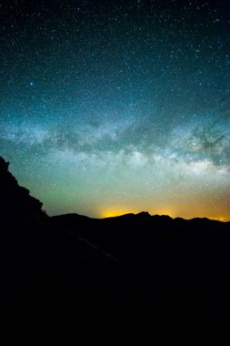 Caldera de Taburiente 'deki Samanyolu, La Palma Adası, Kanarya Adaları, İspanya