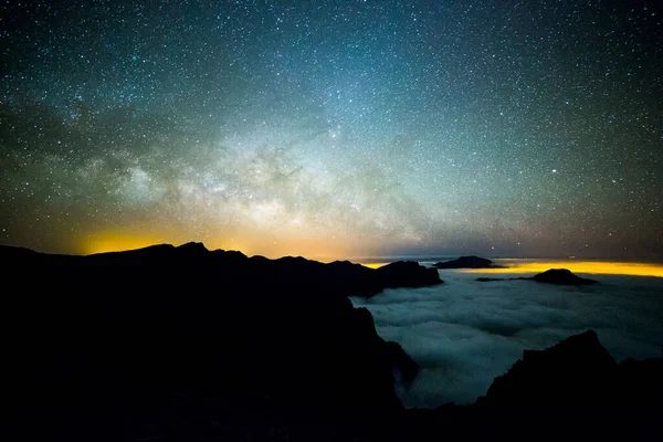 Caldera de Taburiente 'deki Samanyolu, La Palma Adası, Kanarya Adaları, İspanya