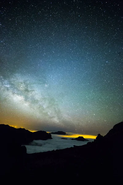 Caldera de Taburiente 'deki Samanyolu, La Palma Adası, Kanarya Adaları, İspanya