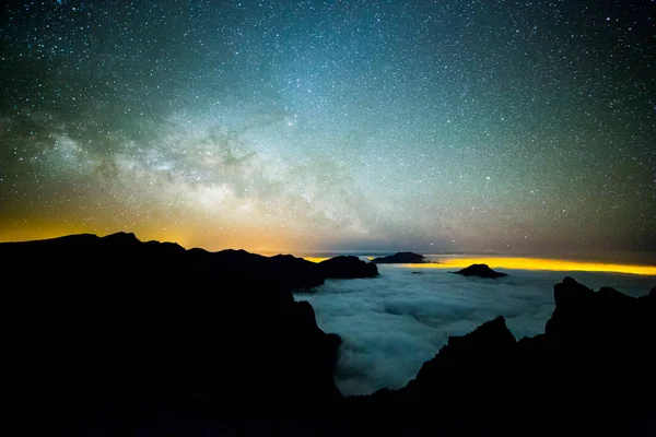 Caldera de Taburiente 'deki Samanyolu, La Palma Adası, Kanarya Adaları, İspanya
