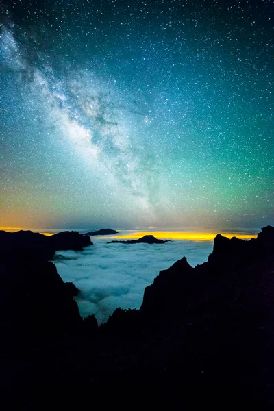 Caldera de Taburiente 'deki Samanyolu, La Palma Adası, Kanarya Adaları, İspanya