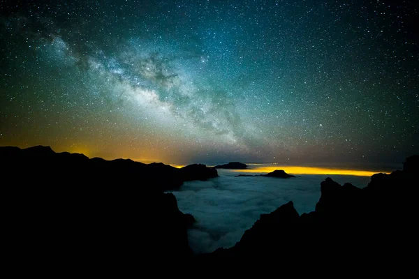 Milky Way Caldera Taburiente Palma Island Canary Islands Spain — Stock Photo, Image