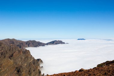 Caldera de Taburiente 'de bahar günbatımı, La Palma Adası, Kanarya Adaları, İspanya