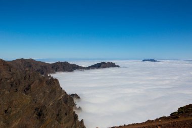 Caldera de Taburiente 'de bahar günbatımı, La Palma Adası, Kanarya Adaları, İspanya