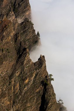 Caldera de Taburiente 'de bahar günbatımı, La Palma Adası, Kanarya Adaları, İspanya
