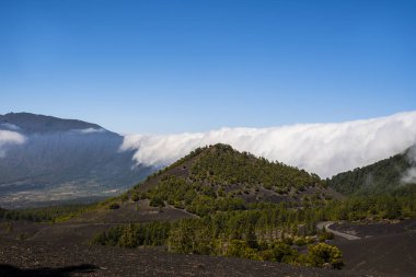 Caldera De Taburiente 'de bulutlar, La Palma Adası, Kanarya Adaları, İspanya