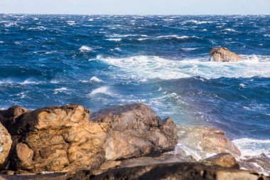 İspanya, Cap de Creus Doğa Parkı 'nda kış manzarası.