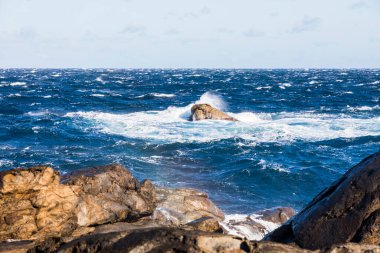 İspanya, Cap de Creus Doğa Parkı 'nda kış manzarası.