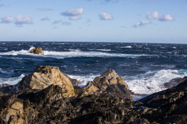 İspanya, Cap de Creus Doğa Parkı 'nda kış manzarası.