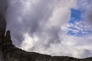 Tre Cime Di Lavaredo 'da gün batımı, Dolomitler, Alpler, Kuzey İtalya