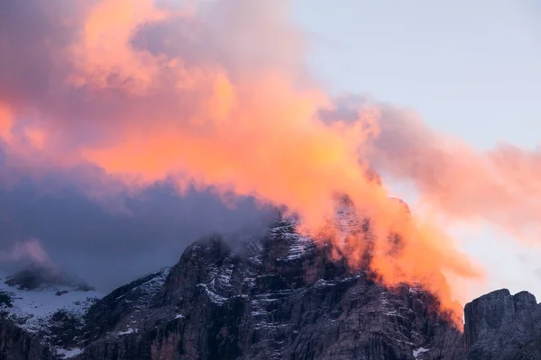 Západ Slunce Dolomitských Horách Alpy Severní Itálie Evropa — Stock fotografie