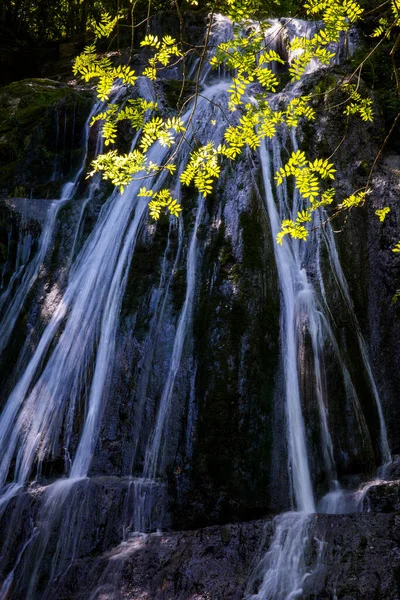 Весна Водопаде Горг Гарротха Жирона Испания — стоковое фото