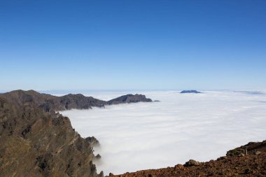 Caldera de Taburiente 'de bahar günbatımı, La Palma Adası, Kanarya Adaları, İspanya