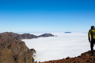 Caldera de Taburiente 'de bahar günbatımı, La Palma Adası, Kanarya Adaları, İspanya