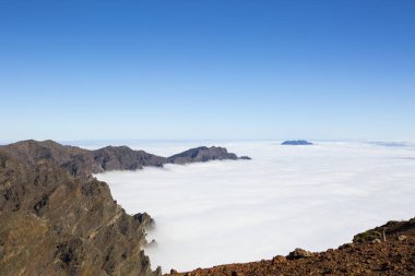 Caldera de Taburiente 'de bahar günbatımı, La Palma Adası, Kanarya Adaları, İspanya