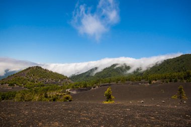 Caldera De Taburiente 'de bulutlar, La Palma Adası, Kanarya Adaları, İspanya