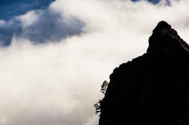 Caldera de Taburiente 'de bahar günbatımı, La Palma Adası, Kanarya Adaları, İspanya