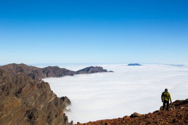 Caldera de Taburiente 'de bahar günbatımı, La Palma Adası, Kanarya Adaları, İspanya
