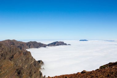 Caldera de Taburiente 'de bahar günbatımı, La Palma Adası, Kanarya Adaları, İspanya