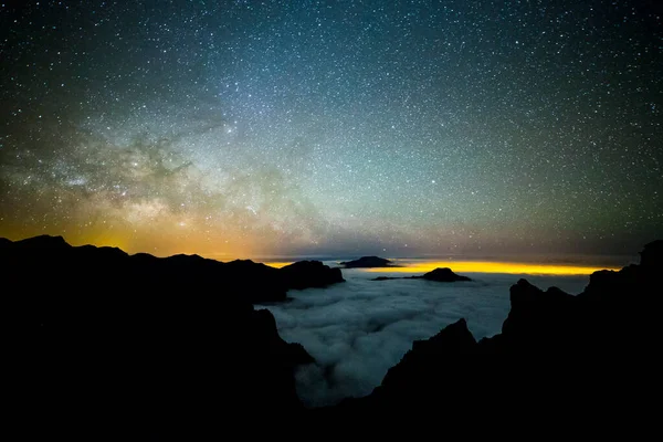 Milky Way Caldera Taburiente Palma Island Canary Islands Spain — Stock Photo, Image