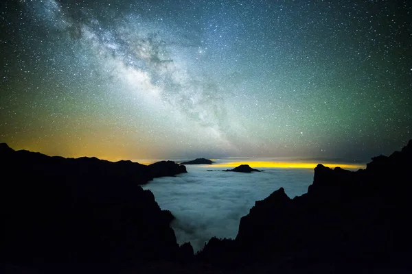 Milky Way Caldera Taburiente Palma Island Canary Islands Spain — Stock Photo, Image