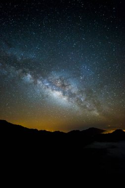 Caldera de Taburiente 'deki Samanyolu, La Palma Adası, Kanarya Adaları, İspanya